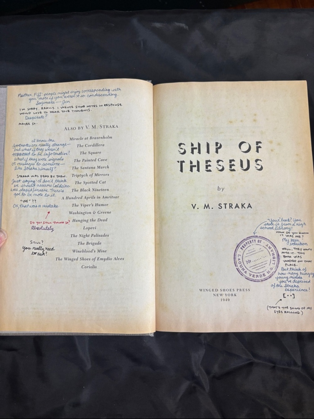 S. By J.J. Abrams & Doug Dorst - First Edition Hardcover - Picture 5 of 11